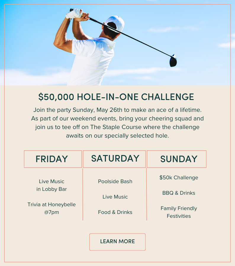 Join the party Sunday, May 26th to make an ace of a lifetime. Enter now.